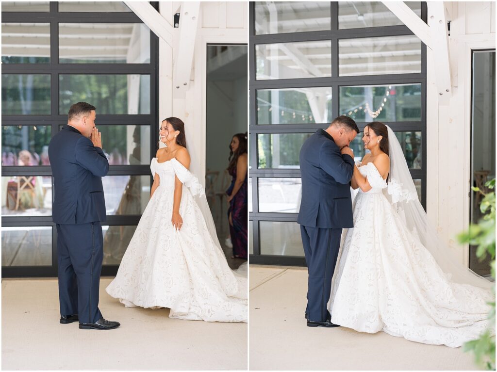 Father Daughter First Look | Father Daughter Photos | Carolina Grove Wedding | Raleigh NC Wedding Photographer