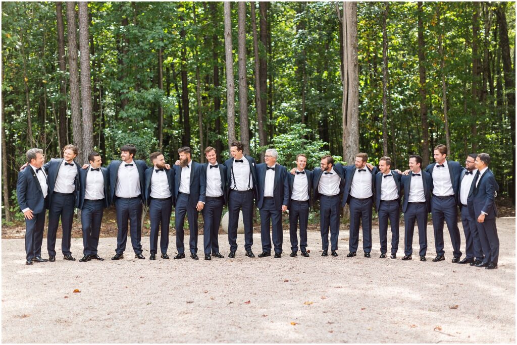 Groom with Groomsmen Photo Inspiration | Wedding Party Photos | Groomsmen Photos | Raleigh NC Wedding Photographer