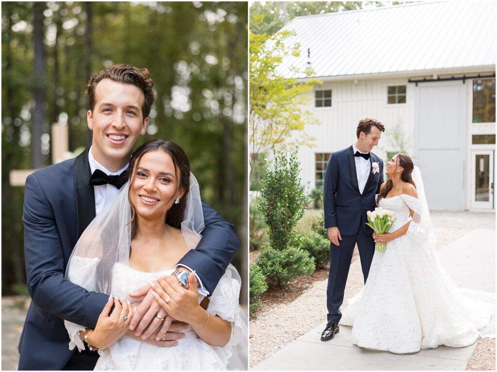 Bride and Groom Photo Ideas | Bride and Groom Photos Outside | Carolina Grove Wedding Photographer | Raleigh NC Wedding Photographer