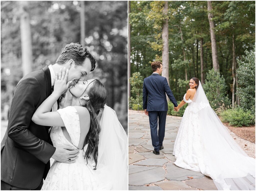 Bride and Groom Embracing | Bride and Groom Holding Hands | Wedding Photo Inspiration | Raleigh NC Wedding Photographer