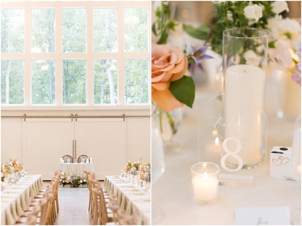Wedding Reception Photos | Wedding Reception Table Numbers | Carolina Grove Wedding | Raleigh NC Wedding Photographer