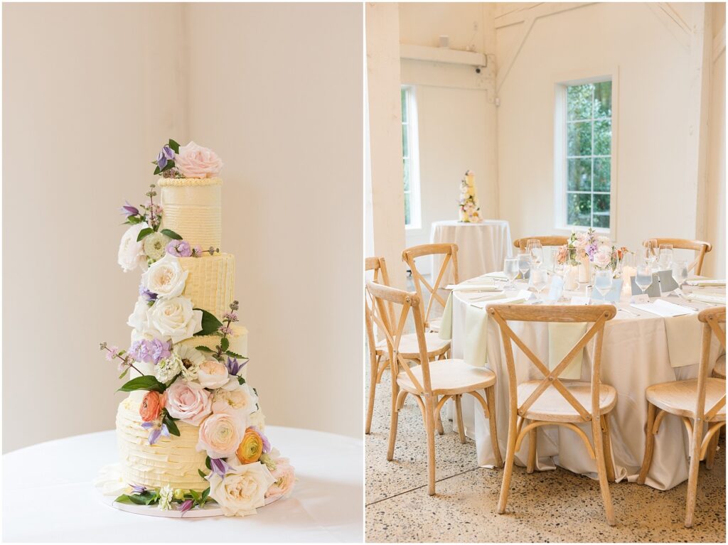 Wedding Cake with Flowers | Wedding Cake Inspiration | Carolina Grove Wedding | Raleigh NC Wedding Photographer