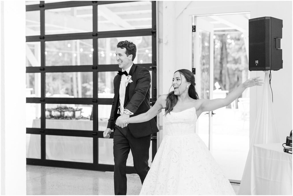 Bride and Groom Reception Entrance | Carolina Grove Wedding | Raleigh NC Wedding Photographer