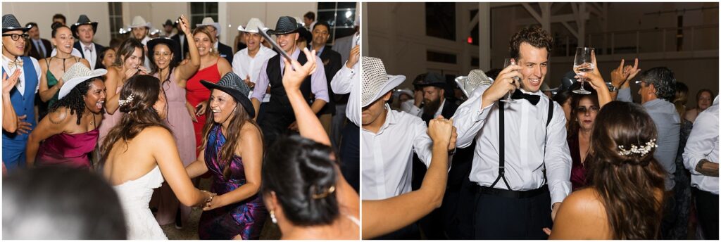 Wedding Guests Dancing with Bride and Groom | Carolina Grove Wedding | Raleigh NC Wedding Photographer