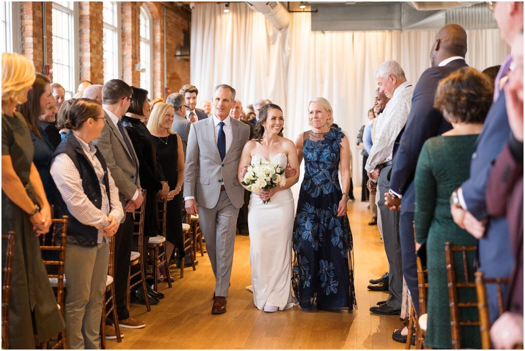 Bride Walking Down the Aisle | The Cotton Room | Durham Wedding Photographer | Wedding at The Cotton Room | Sarah Hinckley Photography