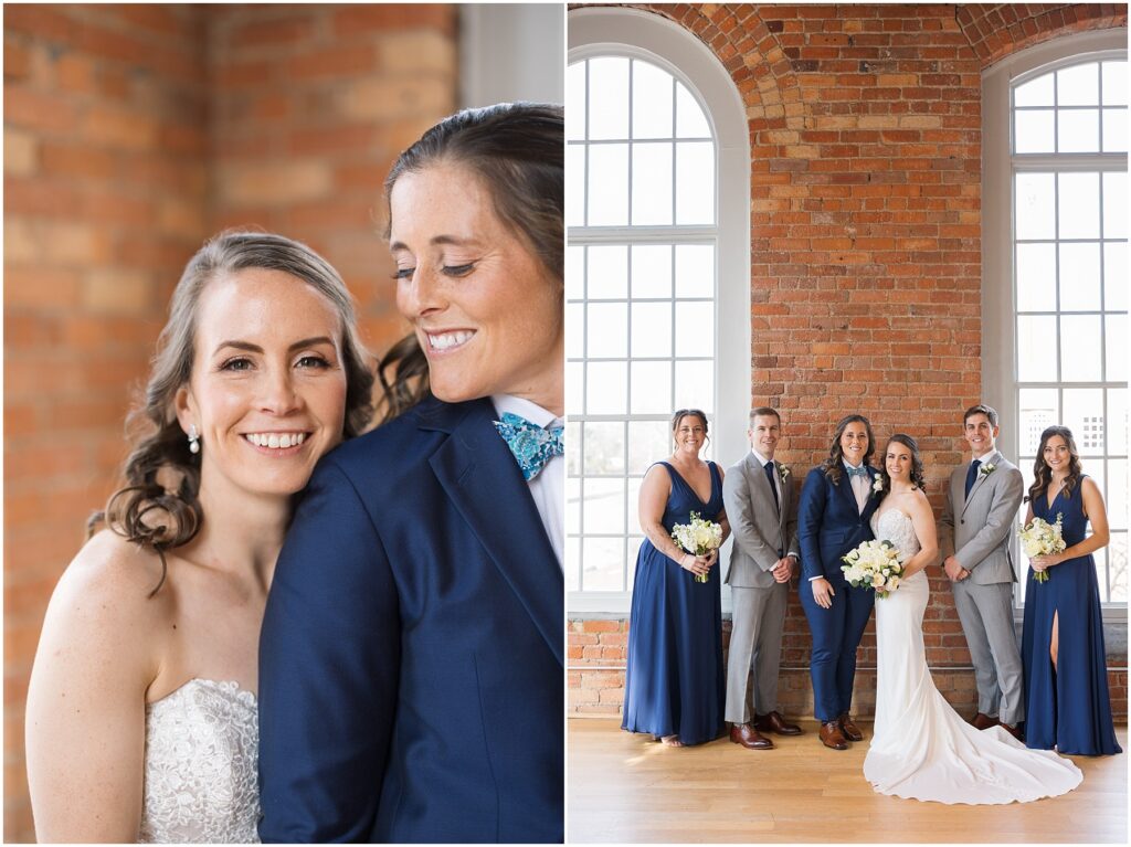 Bride and Bride Photo | Brides with Wedding Party | Durham Wedding Photographer | Wedding at The Cotton Room | Sarah Hinckley Photography
