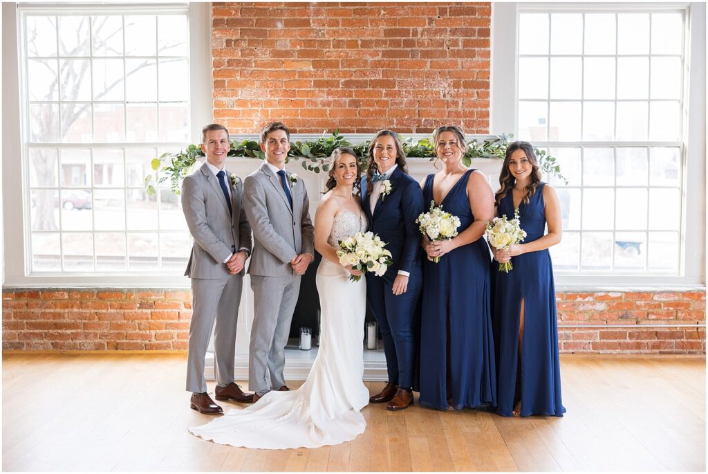 Brides with Wedding Party | Same Sex Wedding | Durham Wedding Photographer | Wedding at The Cotton Room | Sarah Hinckley Photography