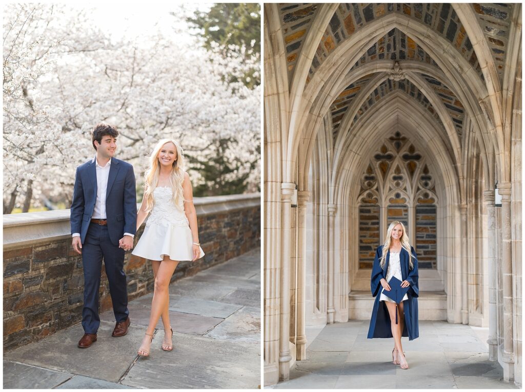 duke chapel | Duke Gardens | Cherry Blossom Trees | Duke University Senior | Duke University Grad | Durham Senior Photographer