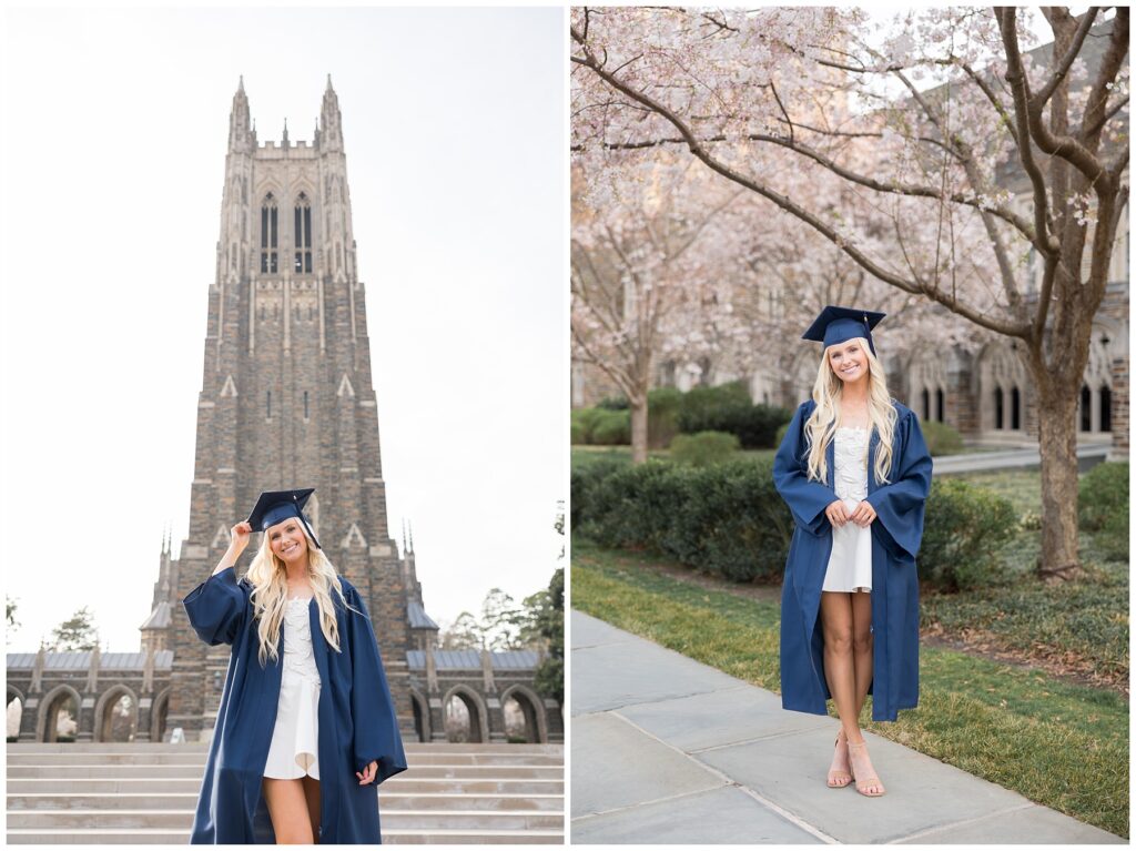 duke chapel | Duke Gardens | Cherry Blossom Trees | Duke University Senior | Duke University Grad | Durham Senior Photographer