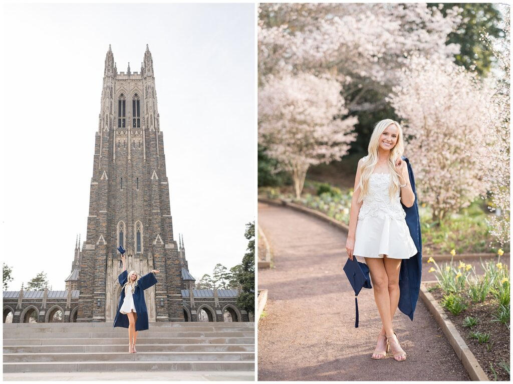 duke chapel | Chapel Dr | Duke Gardens | Cherry Blossom Trees | Duke University Senior | Duke University Grad | Durham Senior Photographer