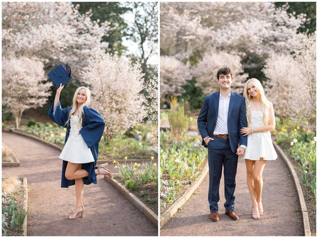 Couple | Duke Gardens | Cherry Blossom Trees | Duke University Senior | Duke University Grad | Durham Senior Photographer