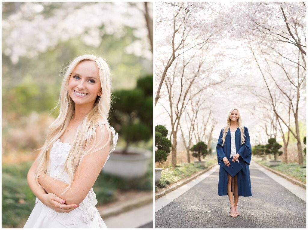 Duke Gardens | Cherry Blossom Trees | Duke University Senior | Duke University Grad | Durham Senior Photographer