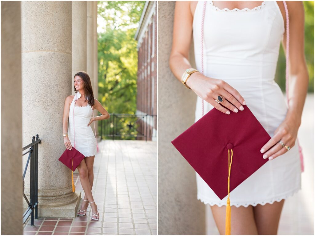 Graduation Cap | Meredith College Spring Grad Photos |  Raleigh Senior Photographer | Sarah Hinckley Photography | 2025
