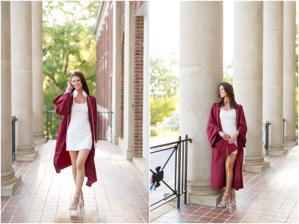 Cap and Gown | Graduation Gown 
 Meredith College Spring Grad Photos |  Raleigh Senior Photographer | Sarah Hinckley Photography | 2025