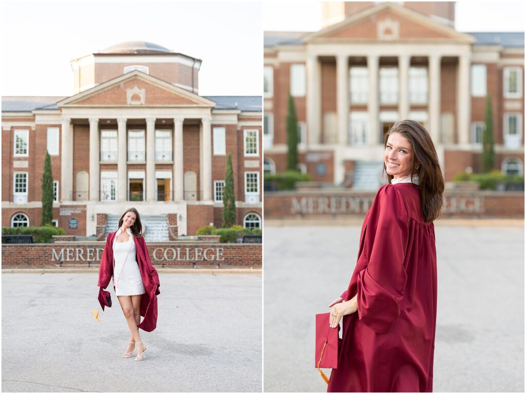 Graduation Cap and Gown | Meredith College Spring Grad Photos |  Raleigh Senior Photographer | Sarah Hinckley Photography | 2025