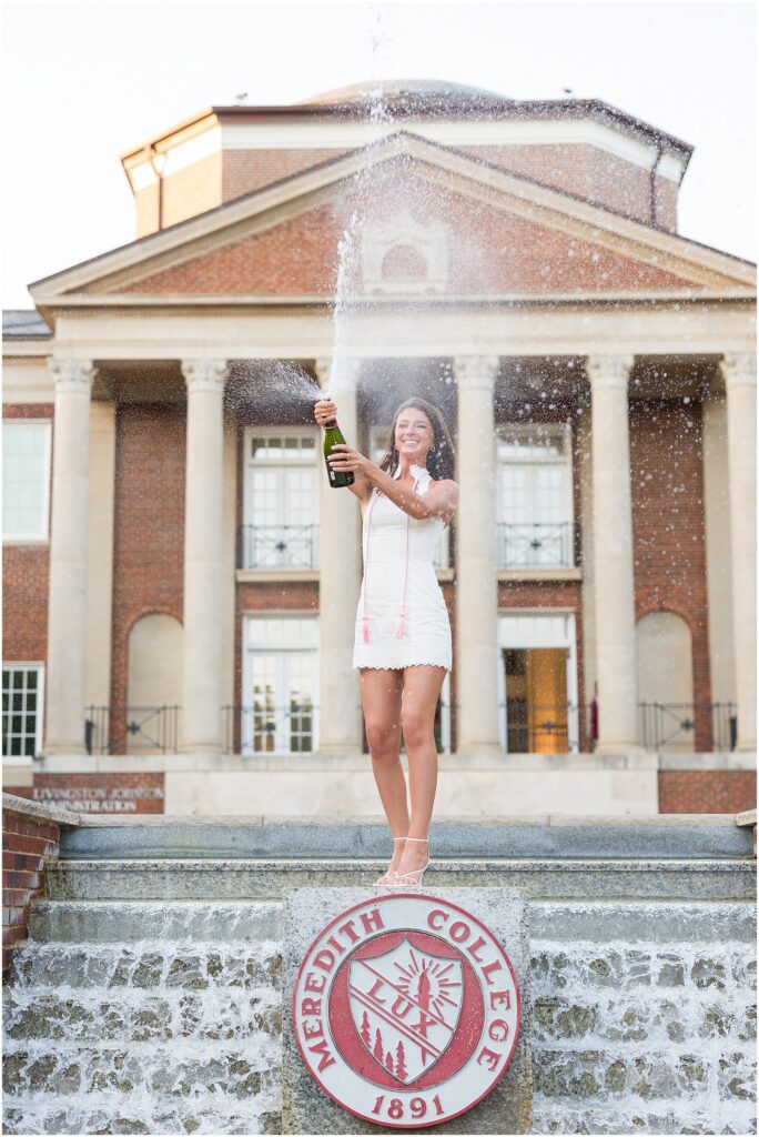 Spring Graduation | Champagne Celebration | Meredith College Spring Grad Photos |  Raleigh Senior Photographer | Sarah Hinckley Photography | 2025