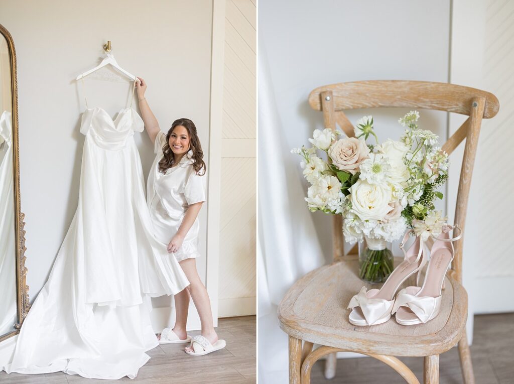 Wedding Dress | Wedding Flowers | Carolina Grove Wedding Venue | Sarah Hinkley Photography | North Carolina Wedding Photographer