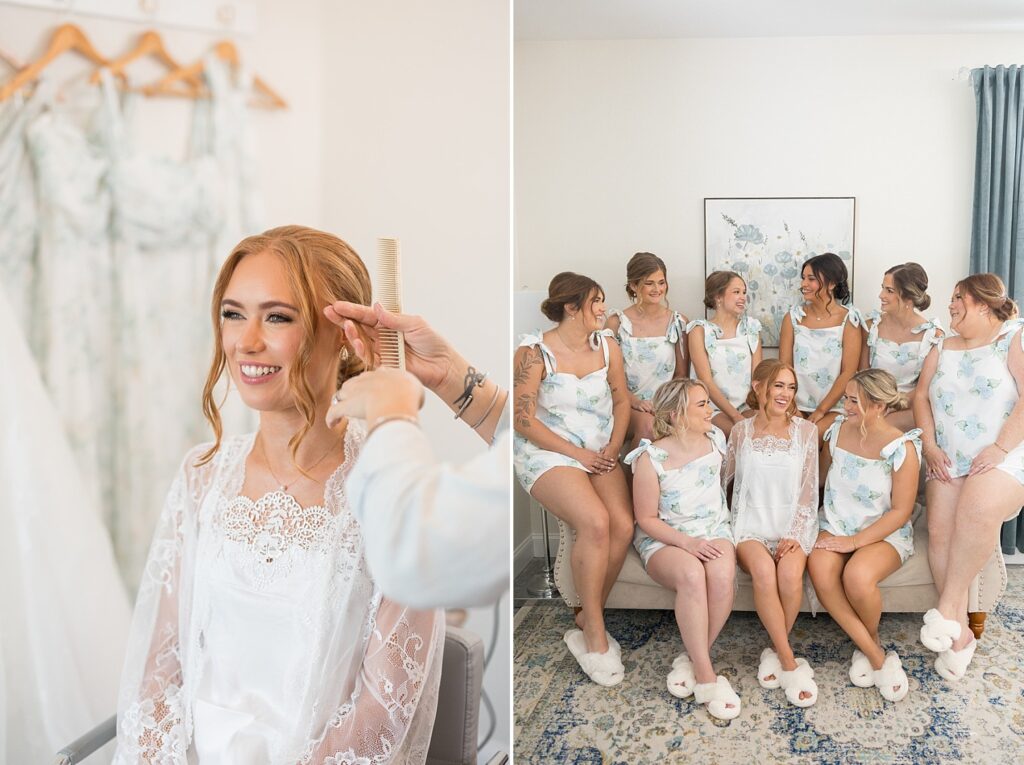 getting ready photos, wedding hair and makeup, bridesmaids getting ready, the legacy at willow pond wedding, wedding inspiration, Virginia wedding photos