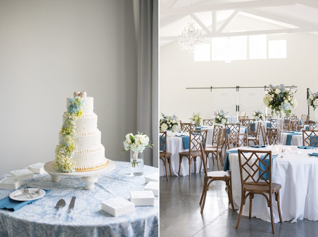 wedding cake, tiered wedding cake, wedding reception, reception flowers, the legacy at willow pond wedding, Raleigh wedding photographer, historic venues in Virginia, Virginia wedding photos