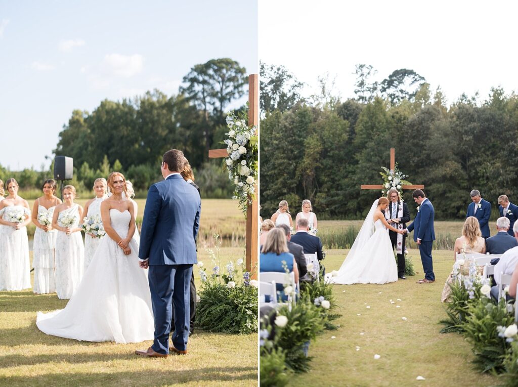 wedding ceremony, outdoor wedding, the legacy at willow pond, historic venues in Virginia, Raleigh wedding photographer