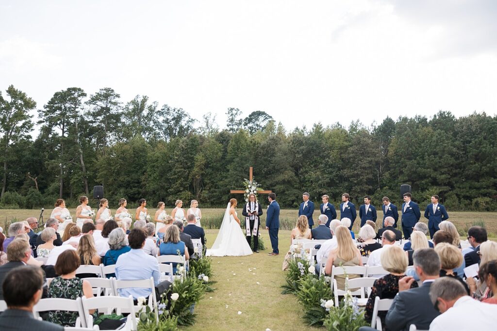 wedding ceremony, outdoor wedding, the legacy at willow pond, historic venues in Virginia, Raleigh wedding photographer