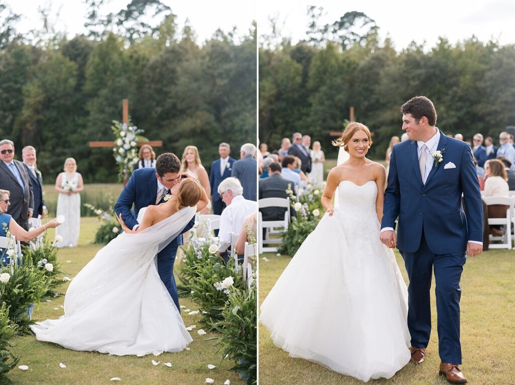 first kiss at wedding, the legacy at willow pond wedding, Raleigh wedding photographer, historic venues in Virginia, classic wedding venue, the legacy at willow pond wedding inspiration, Virginia wedding photos