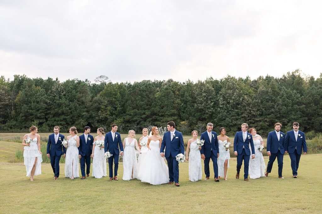 wedding party, bridesmaids, bride, groom, groomsmen, the legacy at willow pond, Raleigh wedding photographer, Virginia wedding venue, classic wedding venue