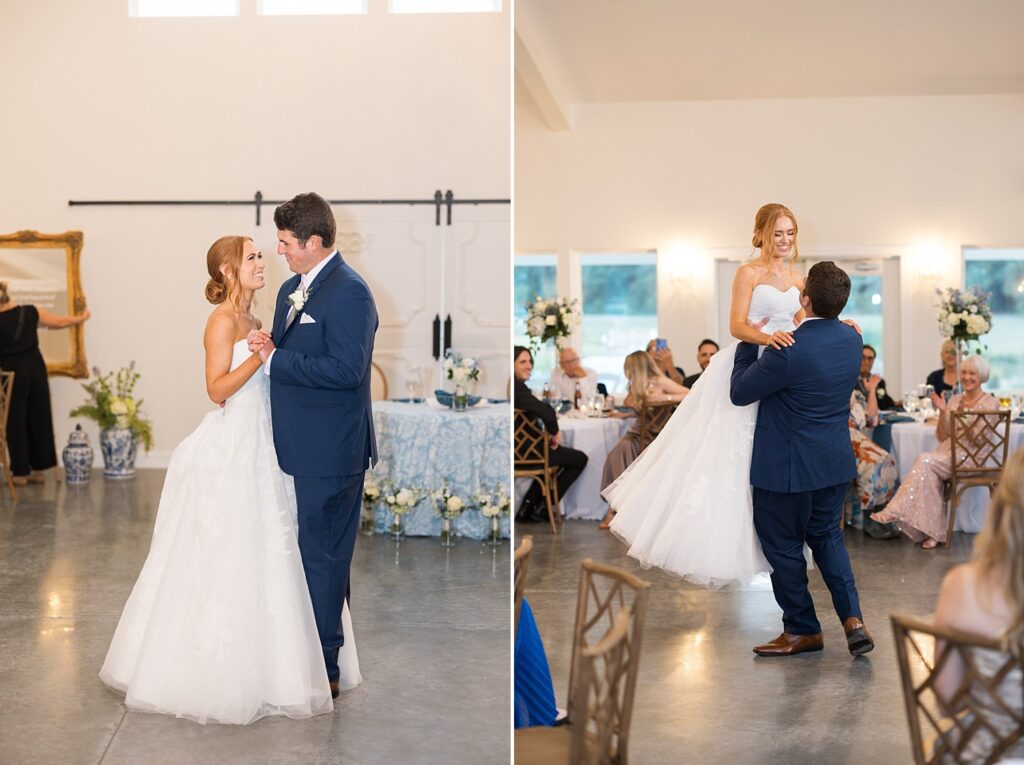 bride and groom, first dance, the legacy at willow pond wedding, Raleigh wedding photographer, historic venues in Virginia, Virginia wedding photos
