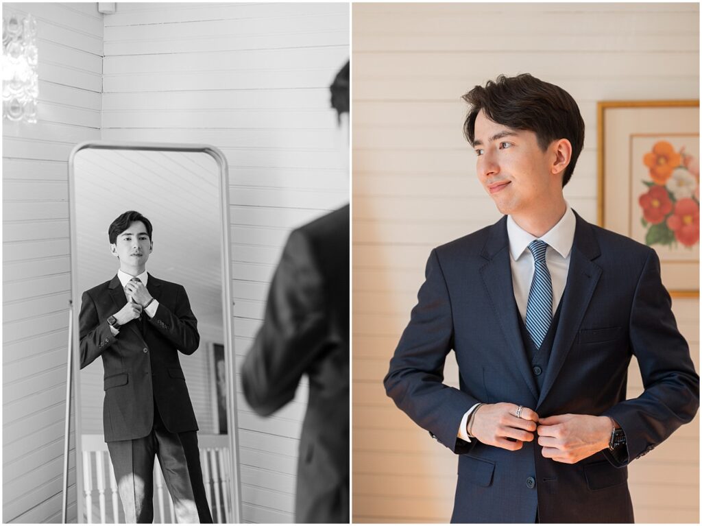 groom getting ready | getting ready photos | Raleigh NC wedding photographer | The Upchurch wedding photographer | Sarah Hinckley wedding photographer in Raleigh | Raleigh wedding photography at The Upchurch | The Upchurch Raleigh NC wedding