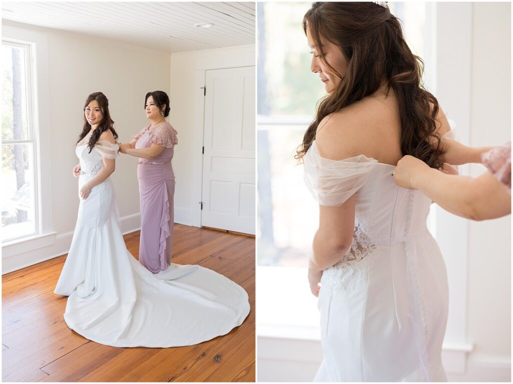 bride getting ready | Wedding details at The Upchurch Raleigh | Elegant wedding design at a historic Raleigh venue | The Upchurch wedding inspiration | Raleigh wedding photography details | Classic wedding day in Raleigh NC