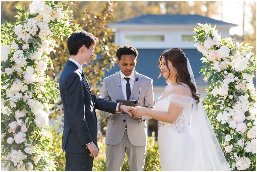 outdoor wedding ceremony | The Upchurch wedding inspiration | Classic fall wedding at The Upchurch | Elegant Raleigh wedding inspiration | The Upchurch wedding photos | Romantic wedding venue in Raleigh NC