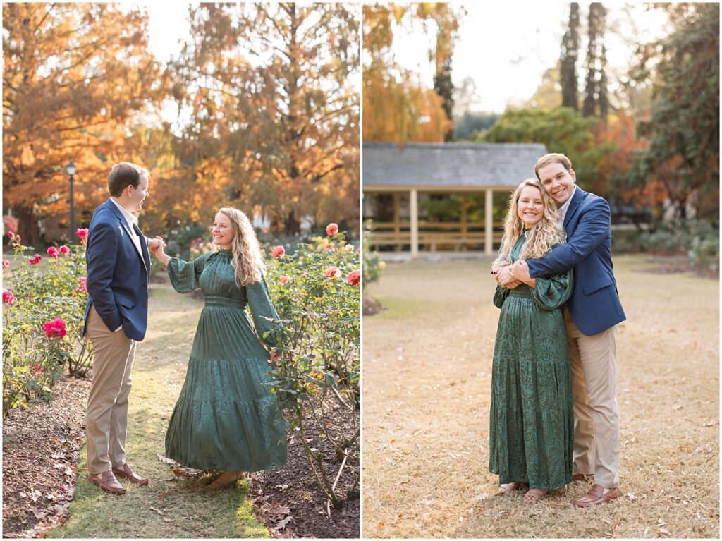 Raleigh Rose Garden engagement photos | Raleigh NC engagement photographer | Sarah Hinckley wedding photographer | Raleigh NC wedding photographer | Raleigh Rose Garden engagement session