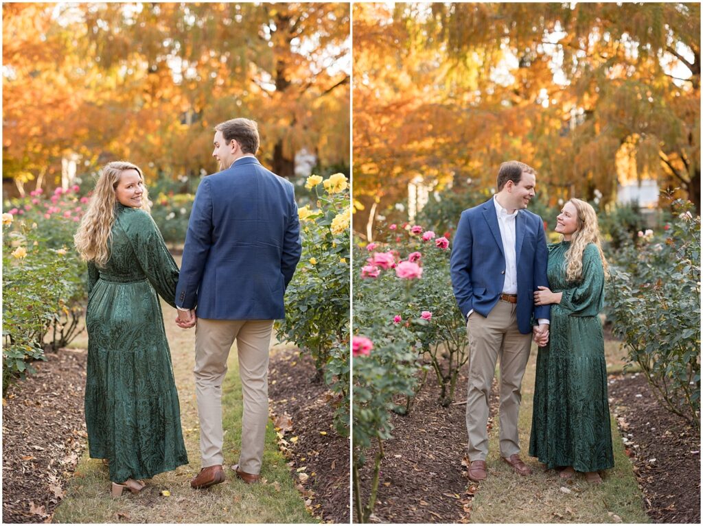 Raleigh engagement photographer | Sarah Hinckley wedding photographer | Raleigh NC engagement photographer | Raleigh Rose Garden engagement photos | Raleigh NC wedding photographer