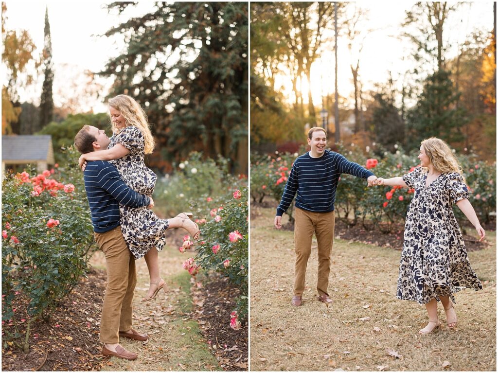 Raleigh Rose Garden engagement photos | Raleigh NC engagement photographer | Sarah Hinckley wedding photographer | Raleigh NC wedding photographer | Raleigh Rose Garden engagement session