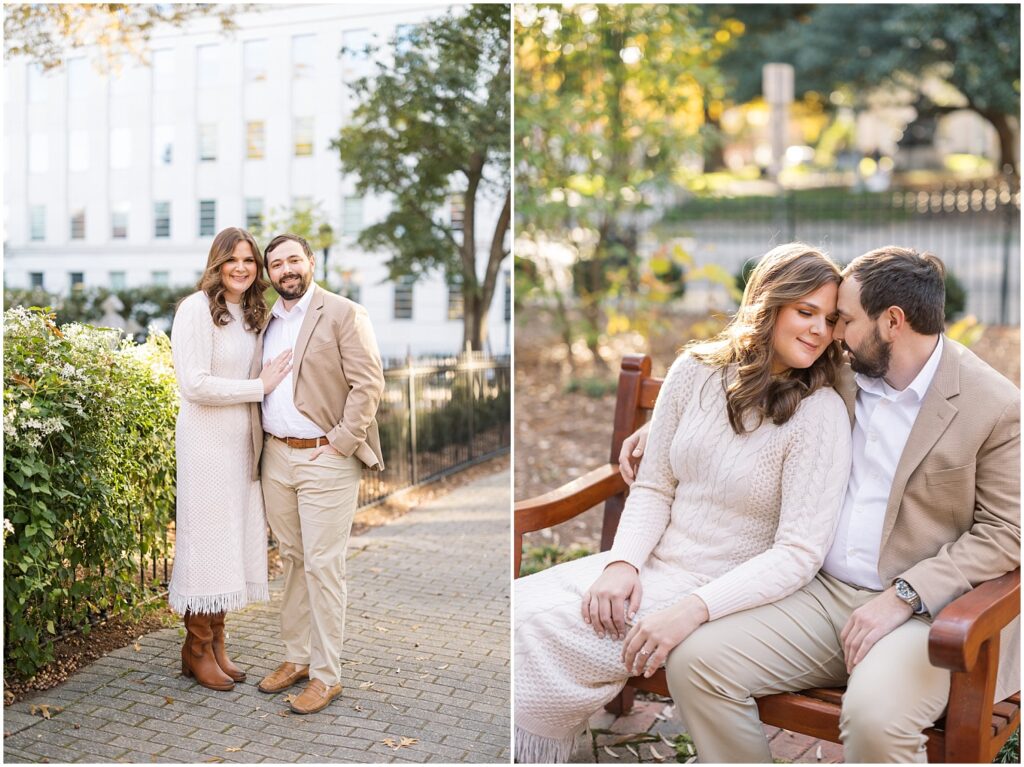 Downtown Raleigh engagement session | Raleigh NC engagement photographer | Engagement photos in downtown Raleigh | Raleigh engagement photographer | Natural engagement photography