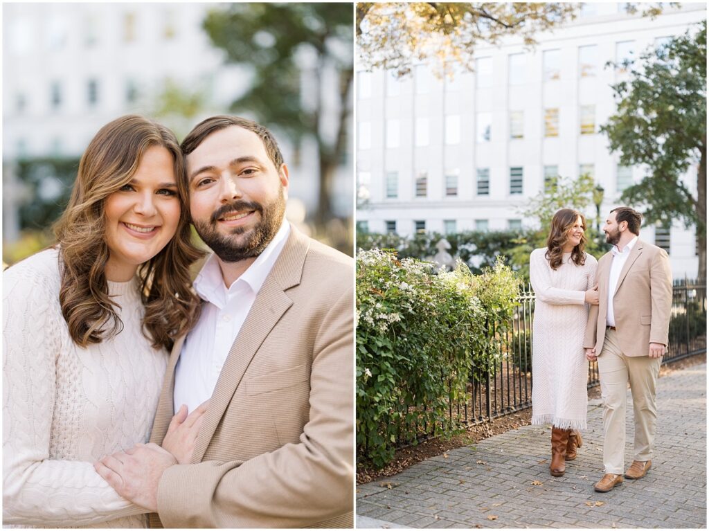Downtown Raleigh engagement session | Raleigh NC engagement photographer | Engagement photos in downtown Raleigh | Raleigh engagement photographer | Natural engagement photography