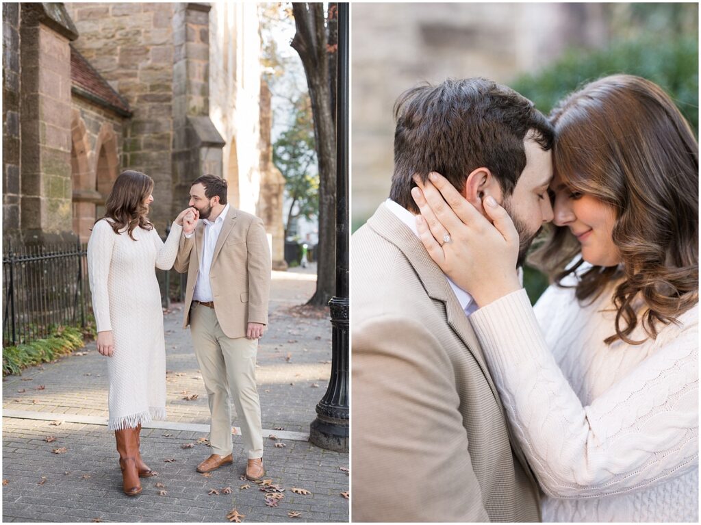 Downtown Raleigh engagement session | Raleigh NC engagement photographer | Engagement photos in downtown Raleigh | Raleigh engagement photographer | Natural engagement photography