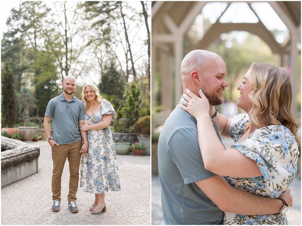 duke gardens, spring engagement photos, durham nc, garden engagement photos