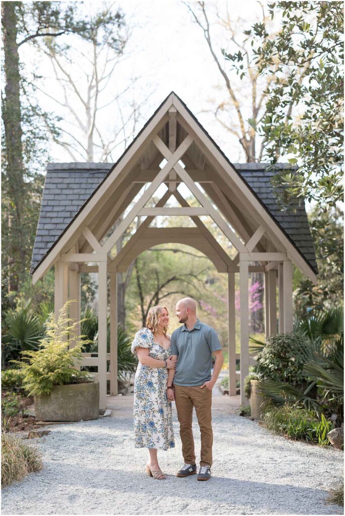 duke gardens, spring engagement photos, durham nc, garden engagement photos