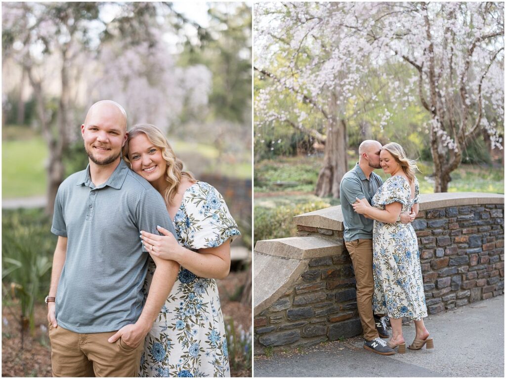 duke gardens, spring engagement photos, durham nc, garden engagement photos