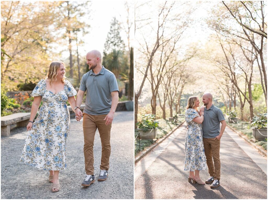 spring engagement photos, garden engagement photos, downtown durham engagement photos, durham nc