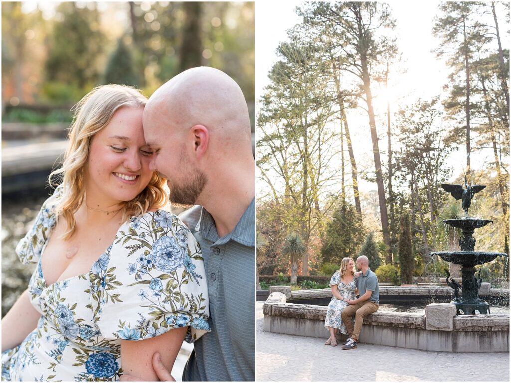 duke gardens, spring engagement photos, durham nc, garden engagement photos