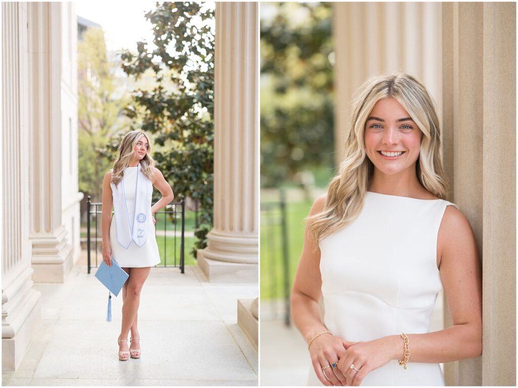 Wilson Library, spring senior photos, UNC Chapel Hill, senior photographer