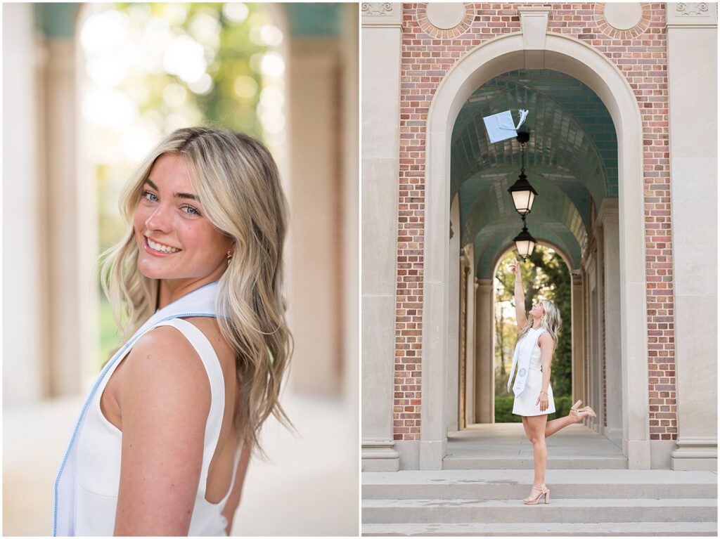 UNC Old Well, UNC Bell Tower, UNC Chapel Hill, senior photographer, UNC grad photos