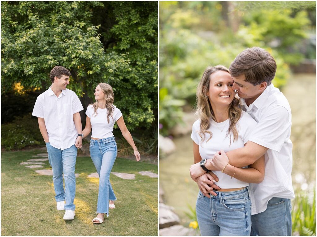 Casual jeans and white tshirt engagement photo look | Sarah Hinckley Photography