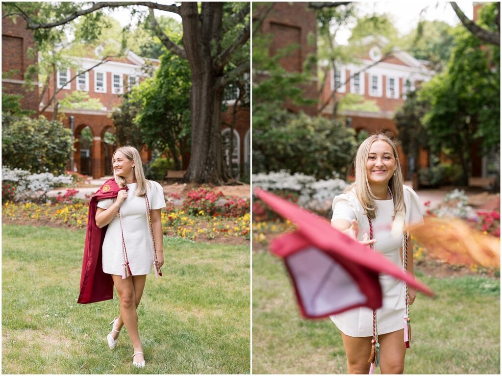 Elon University senior photos, NC senior photographer, Elon University grad photos, Elon senior session inspiration, Elon University photo locations