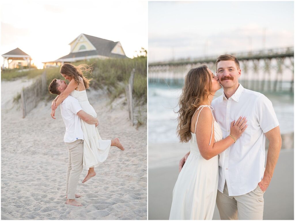 Topsail Beach NC Engagement Photographer, Beach Engagement Session, North Carolina Beach Engagement Photographer, Summer Beach Engagement Photos, Topsail Beach Couple Photos, Raleigh NC Wedding Photographer