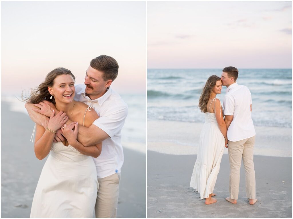 Topsail Beach Engagement Photos, NC Beach Engagement Photographer, Coastal Engagement Session, Engagement Session Outfit Inspiration, North Carolina Engagement Photographer, Sunset Beach Engagement Photos