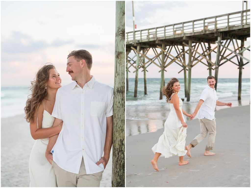 Topsail Beach Engagement Photographer, North Carolina Beach Engagement Photos, Sunset Engagement Session, Beach Engagement Photo Inspiration, Raleigh NC Engagement Photographer, Summer Engagement Photos