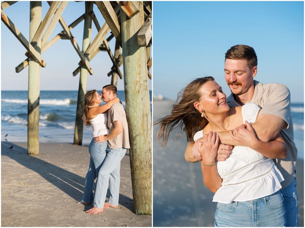 Topsail Beach Engagement Photographer, North Carolina Beach Engagement Photos, Sunset Engagement Session, Beach Engagement Photo Inspiration, Raleigh NC Engagement Photographer, Summer Engagement Photos